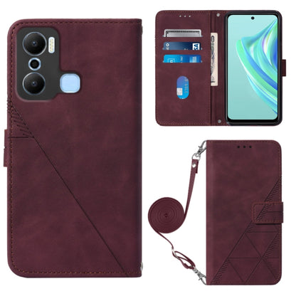 Crossbody 3D Embossed Flip Leather Phone Case, For BLU View 2 2020/2022, For Infinix Hot 20 4G, For Infinix Hot 20 5G, For Infinix Hot 20 Play, For Infinix Hot 20S/20 Pro, For Infinix Smart 7