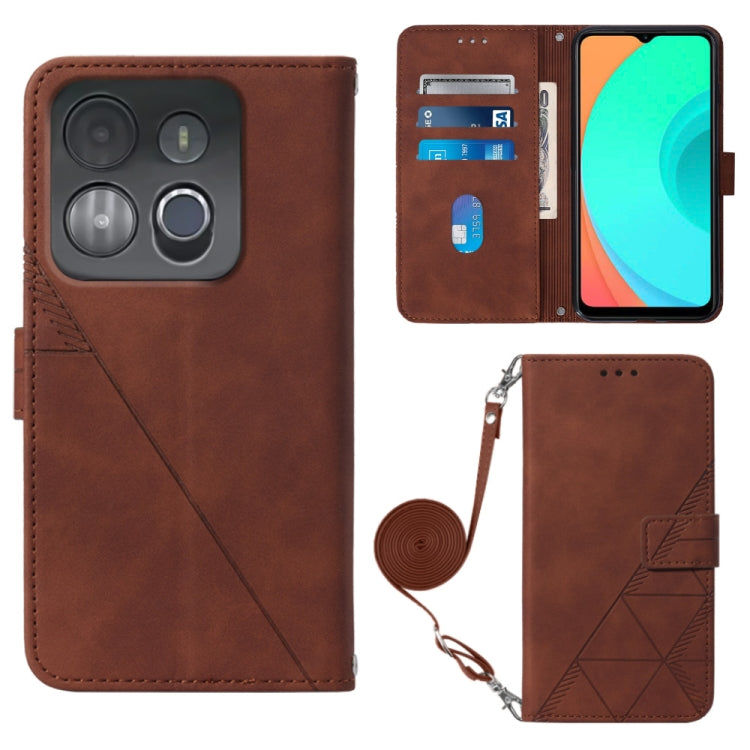 Crossbody 3D Embossed Flip Leather Phone Case, For BLU View 2 2020/2022, For Infinix Hot 20 4G, For Infinix Hot 20 5G, For Infinix Hot 20 Play, For Infinix Hot 20S/20 Pro, For Infinix Smart 7
