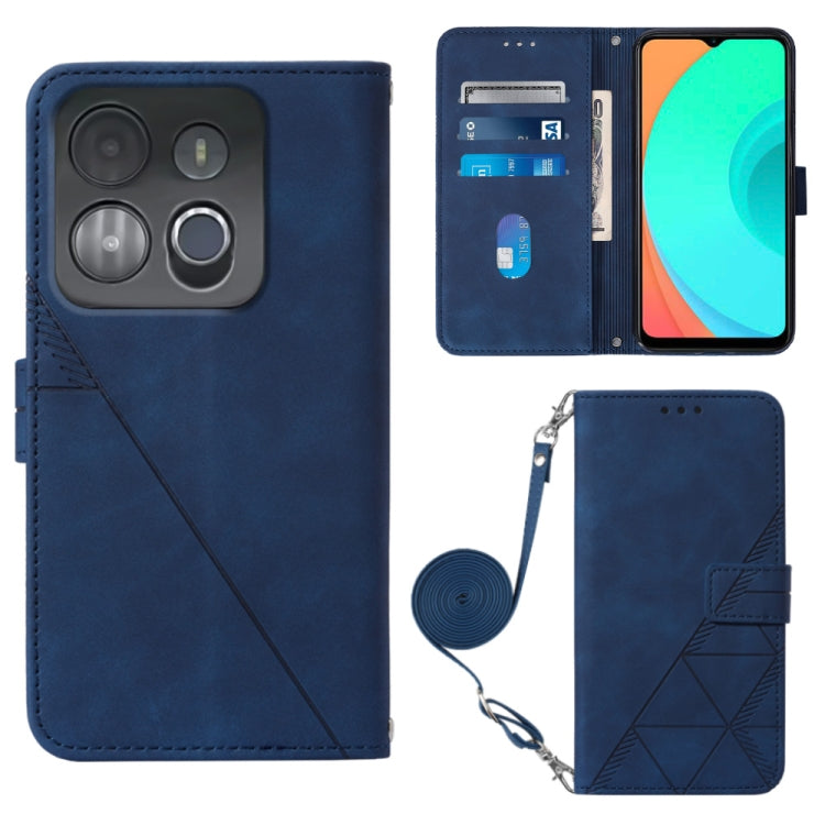 Crossbody 3D Embossed Flip Leather Phone Case, For BLU View 2 2020/2022, For Infinix Hot 20 4G, For Infinix Hot 20 5G, For Infinix Hot 20 Play, For Infinix Hot 20S/20 Pro, For Infinix Smart 7