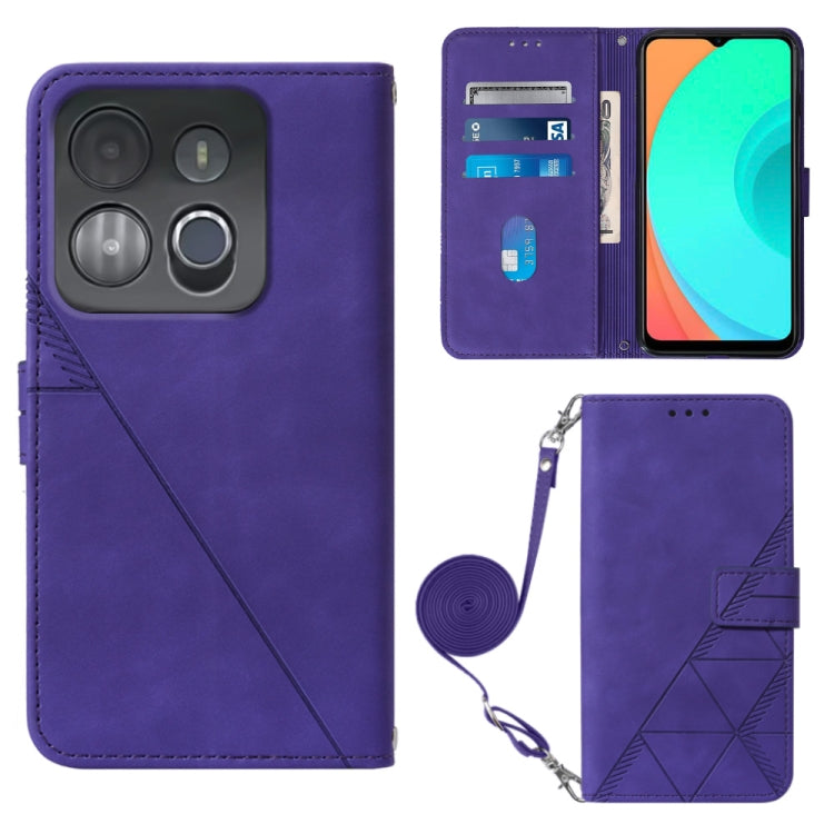 Crossbody 3D Embossed Flip Leather Phone Case, For BLU View 2 2020/2022, For Infinix Hot 20 4G, For Infinix Hot 20 5G, For Infinix Hot 20 Play, For Infinix Hot 20S/20 Pro, For Infinix Smart 7