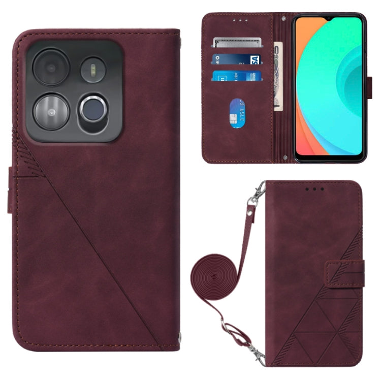 Crossbody 3D Embossed Flip Leather Phone Case, For BLU View 2 2020/2022, For Infinix Hot 20 4G, For Infinix Hot 20 5G, For Infinix Hot 20 Play, For Infinix Hot 20S/20 Pro, For Infinix Smart 7