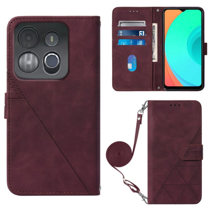 Crossbody 3D Embossed Flip Leather Phone Case, For BLU View 2 2020/2022, For Infinix Hot 20 4G, For Infinix Hot 20 5G, For Infinix Hot 20 Play, For Infinix Hot 20S/20 Pro, For Infinix Smart 7