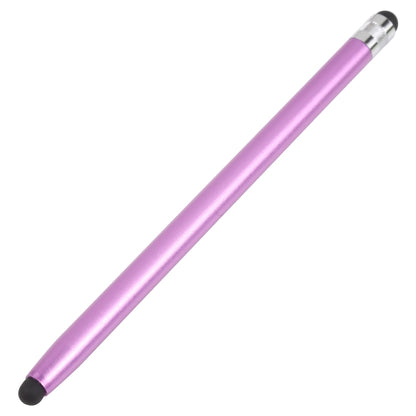 Universal cloth head silicone stylus, purple body with black tip and metal connector