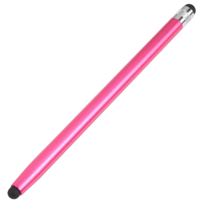 Universal cloth head silicone stylus, pink body with black tip and metal connector