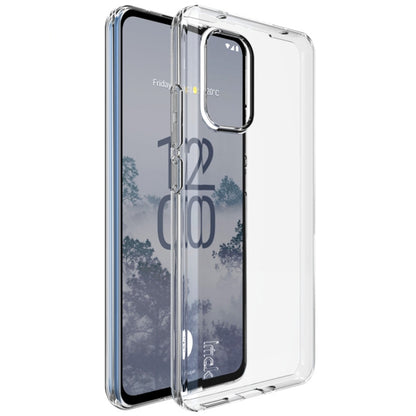 Transparent TPU phone case with raised edge and cutouts, shockproof style for Nokia X30 5G