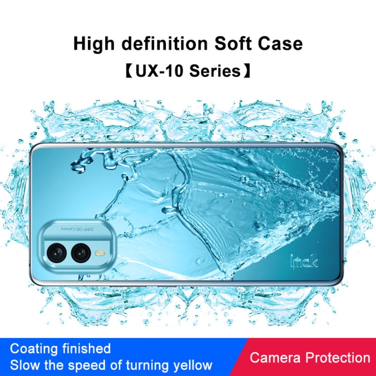 Transparent TPU phone case on a teal phone, with camera opening and precise cutouts