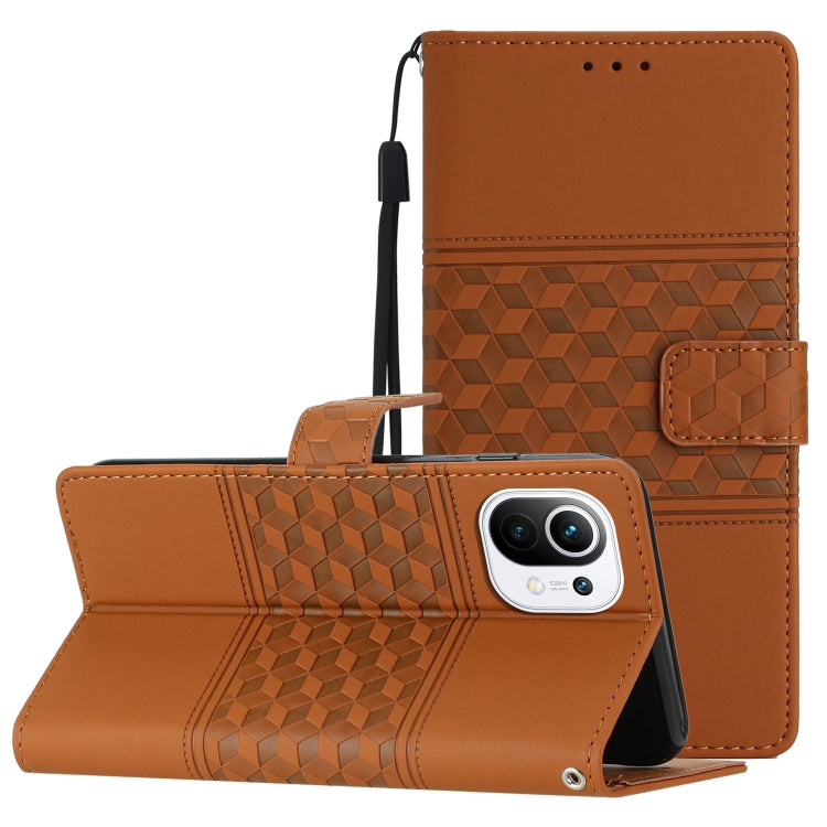 Diamond Embossed Skin Feel Leather Phone Case with Lanyard, For Xiaomi Mi 10T / 10T Pro, For Xiaomi Mi 11 Lite, For Xiaomi Mi 11 Pro, For Xiaomi Mi 11T / 11T Pro, For Xiaomi 12 Lite, For Xiaomi 12 Pro, For Xiaomi 12T / 12T Pro, For Xiaomi Mi 11 Ultra