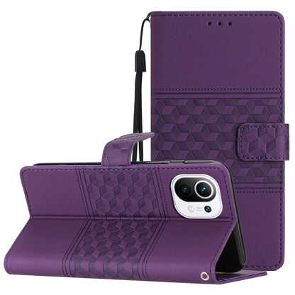 Diamond Embossed Skin Feel Leather Phone Case with Lanyard, For Xiaomi Mi 10T / 10T Pro, For Xiaomi Mi 11 Lite, For Xiaomi Mi 11 Pro, For Xiaomi Mi 11T / 11T Pro, For Xiaomi 12 Lite, For Xiaomi 12 Pro, For Xiaomi 12T / 12T Pro, For Xiaomi Mi 11 Ultra