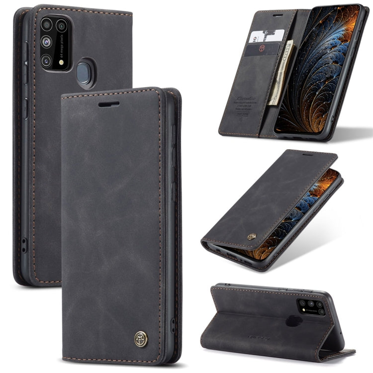 Black leather wallet phone case with card slots and horizontal flip stand, magnetic closure