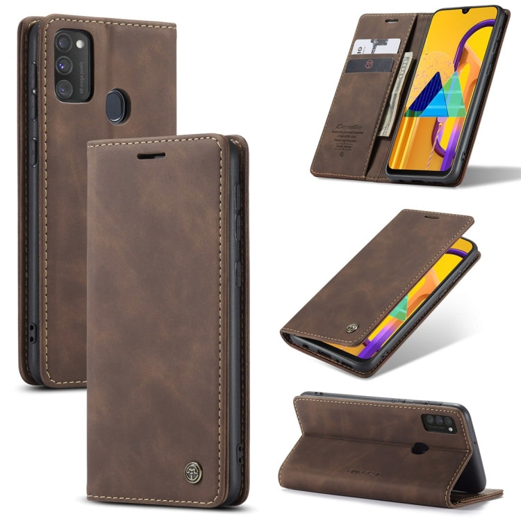 Brown leather horizontal flip phone case with card slot, wallet pocket, and stand