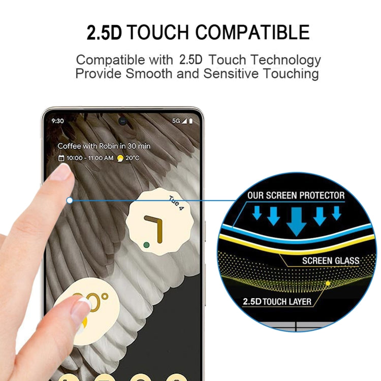 Tempered glass screen protector with 2.5D touch layer for smooth tapping.