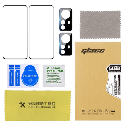 2pcs 3D Edge Glue Tempered Glass Full Film with 2pcs Lens Film Set, For Xiaomi 12 (Set), For Xiaomi 12 Pro (Set), For Xiaomi 12X (Set), For Xiaomi 12S Ultra (Set)