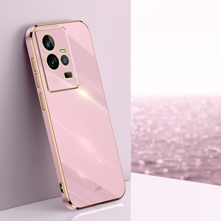 Pink TPU phone case with gold electroplated trim and triple camera cutouts.