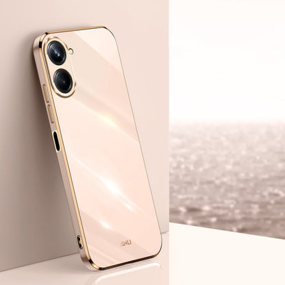 Electroplate TPU phone case, light pink with dual camera cutouts