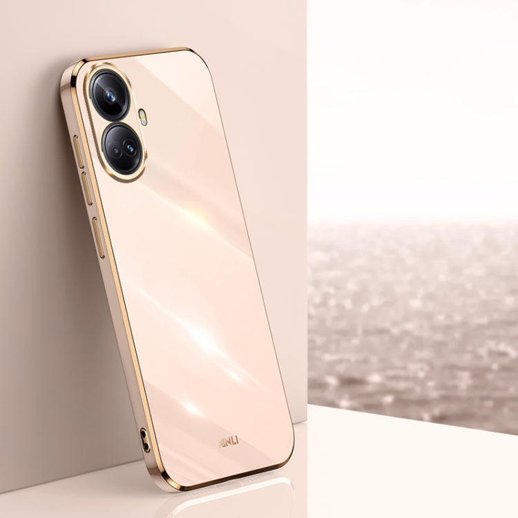 Electroplate TPU phone case, pale pink with dual camera cutouts