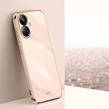 Electroplate TPU phone case, pale pink with dual camera cutouts