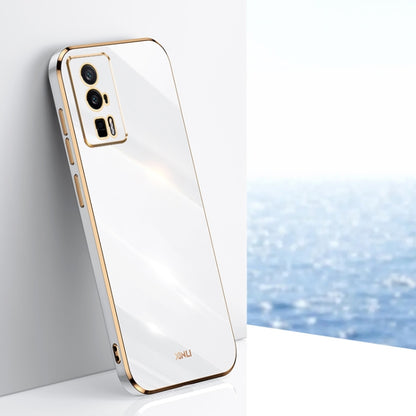 White TPU phone case with electroplated straight edges and camera lens cutouts