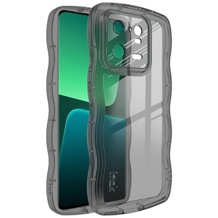 Transparent shockproof TPU phone case with dark frame and side shock pads