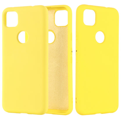 Yellow silicone phone case with full coverage and cutouts for camera and ports
