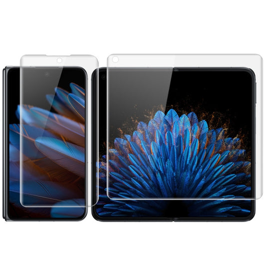 Curved full-screen hydrogel screen protector set with outer and inner films