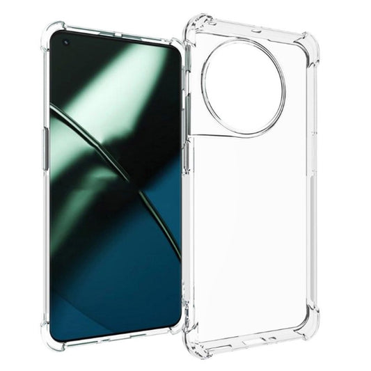 Transparent TPU phone case with circular ring kickstand and shockproof bumper edges