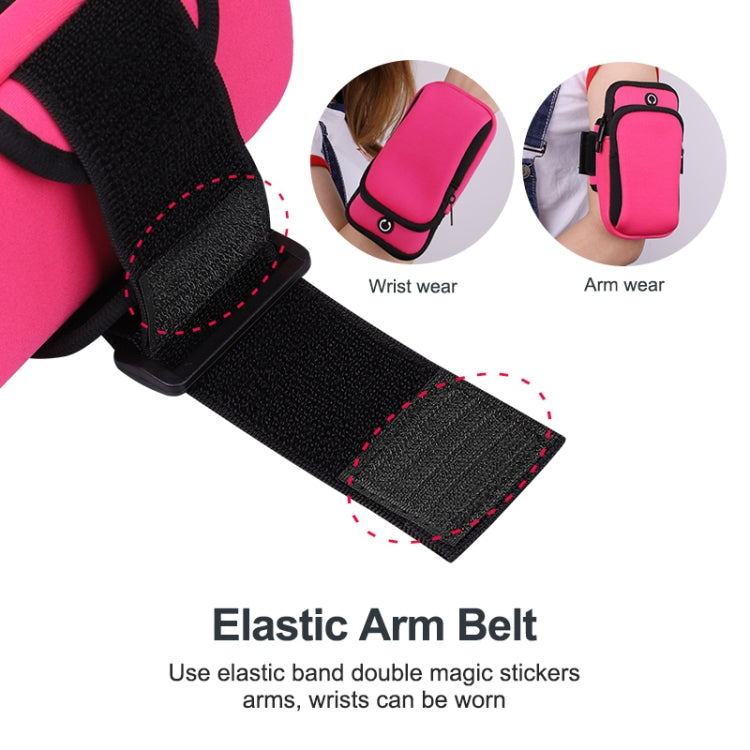Black elastic arm belt strap for sports arm bag, with stitched edges