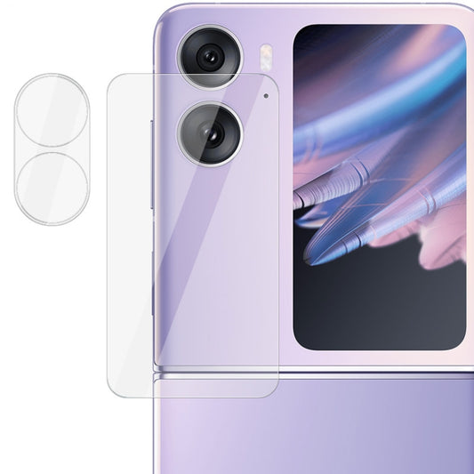 Integrated glass rear lens film and back screen protector set for flip phone, clear covers