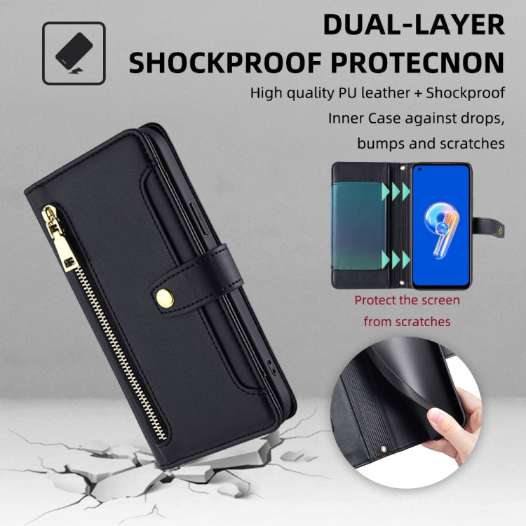 Sheep Texture Cross-body Zipper Wallet Leather Phone Case, For ASUS Zenfone 9 / Zenfone 9Z, For Huawei P50, For Huawei P Smart Z / Enjoy 10 Plus, For Huawei Nova 10 Pro, For Huawei Mate 50, For Huawei Nova 10 SE, For Meizu Note 9, For Nokia C21 Plus   ...