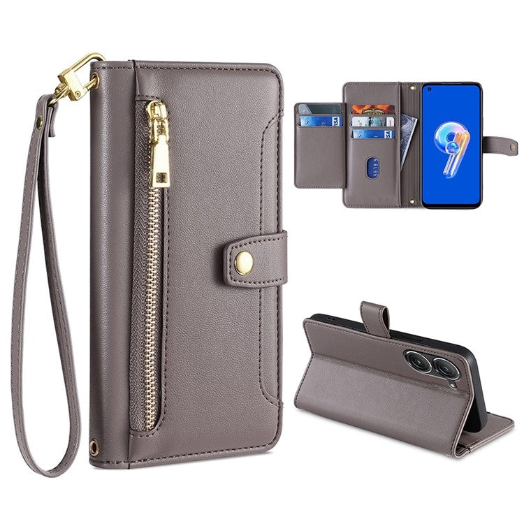 Sheep Texture Cross-body Zipper Wallet Leather Phone Case, For ASUS Zenfone 9 / Zenfone 9Z, For Huawei P50, For Huawei P Smart Z / Enjoy 10 Plus, For Huawei Nova 10 Pro, For Huawei Mate 50, For Huawei Nova 10 SE, For Meizu Note 9, For Nokia C21 Plus   ...