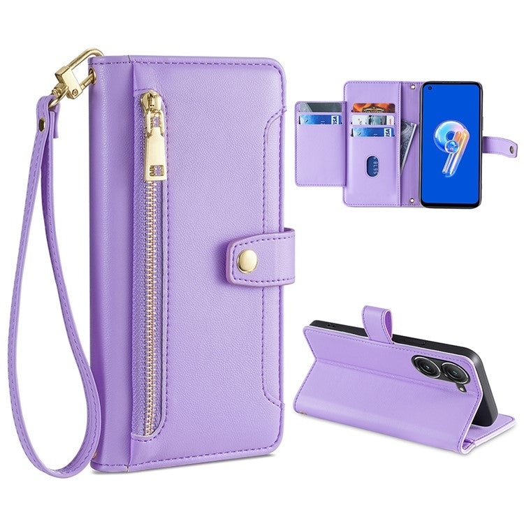 Sheep Texture Cross-body Zipper Wallet Leather Phone Case, For ASUS Zenfone 9 / Zenfone 9Z, For Huawei P50, For Huawei P Smart Z / Enjoy 10 Plus, For Huawei Nova 10 Pro, For Huawei Mate 50, For Huawei Nova 10 SE, For Meizu Note 9, For Nokia C21 Plus   ...