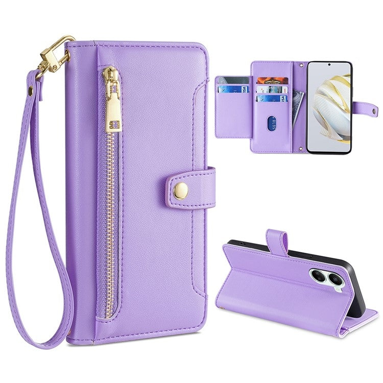 Sheep Texture Cross-body Zipper Wallet Leather Phone Case, For ASUS Zenfone 9 / Zenfone 9Z, For Huawei P50, For Huawei P Smart Z / Enjoy 10 Plus, For Huawei Nova 10 Pro, For Huawei Mate 50, For Huawei Nova 10 SE, For Meizu Note 9, For Nokia C21 Plus   ...