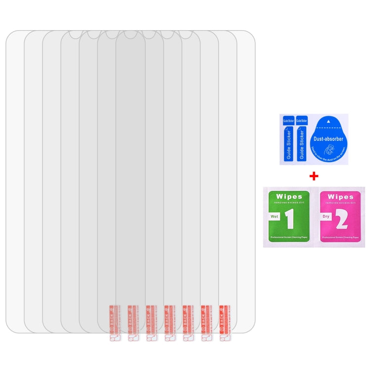 10-pack clear tempered glass screen protector films with screen cleaning wipes