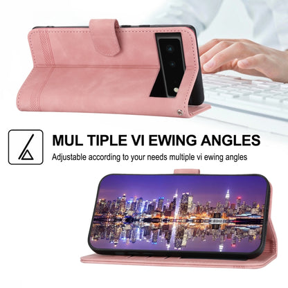 Pink flip phone case with adjustable stand viewing angles and wrist strap