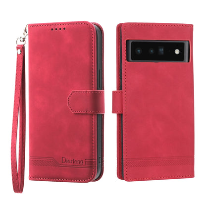 Red TPU and PU leather phone case with folio flap, wrist strap, and camera cutout
