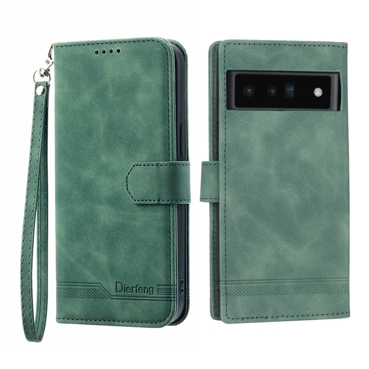 Green TPU and PU leather phone case with folio flap, wrist strap, and camera cutout