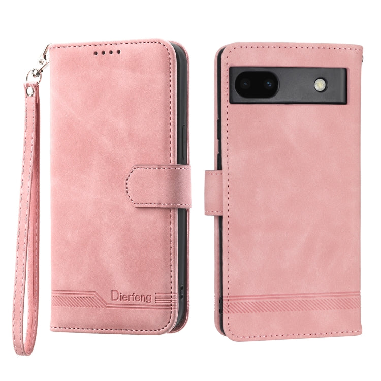 Pink TPU and PU leather phone case with folio flap and wrist strap, camera cutout