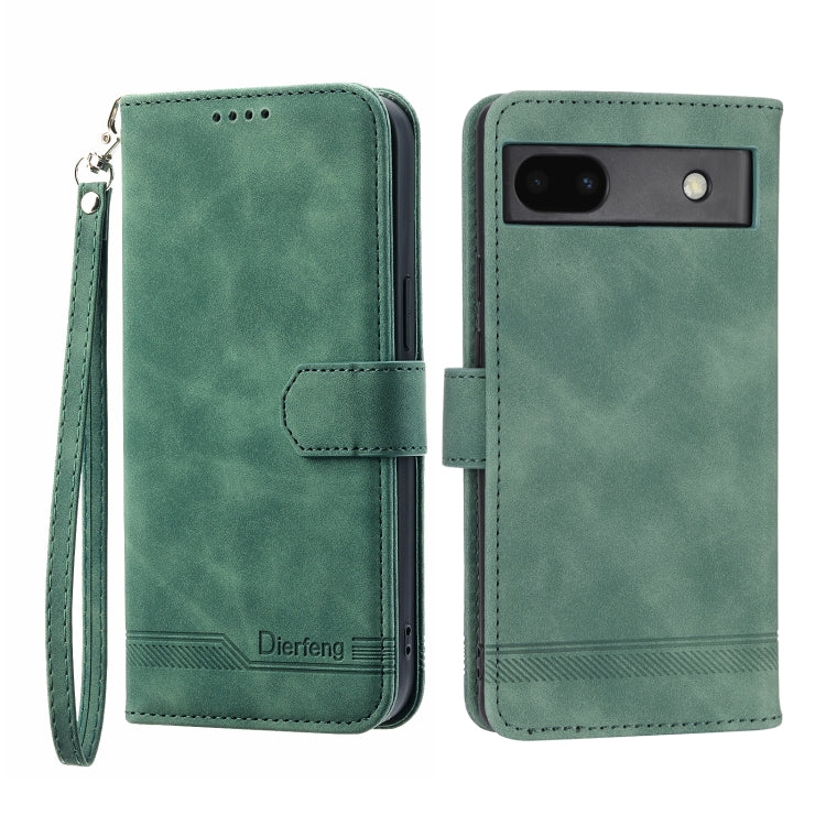 Green TPU + PU leather phone case with wrist strap, magnetic flap, and camera cutout
