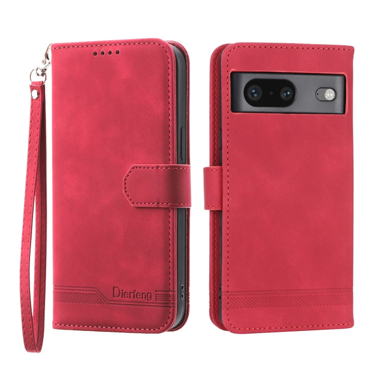 Red TPU + PU leather phone case with wrist strap, magnetic flap, and camera cutout