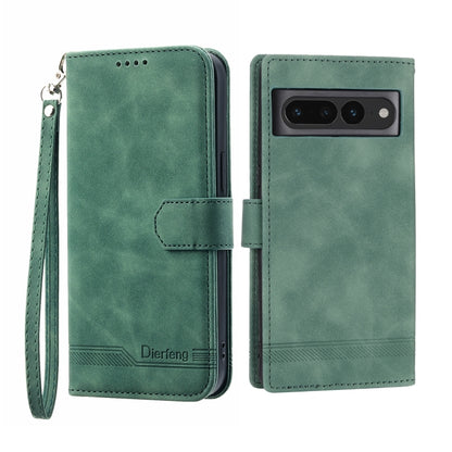 Green wallet-style phone case with magnetic flap, camera cutout, and wrist strap