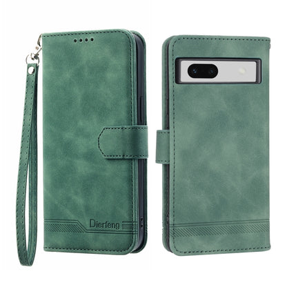Green wallet-style phone case with magnetic flap, camera cutout, and wrist strap