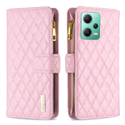 Diamond Lattice Zipper Wallet Leather Flip Phone Case, For vivo Y02 4G, For Xiaomi Redmi 12C, For Xiaomi Redmi K60 / K60 Pro, For Xiaomi Redmi Note 12 Pro+ Global, For Xiaomi Redmi Note 12 Pro 5G Global, For Xiaomi Redmi Note 12 Global