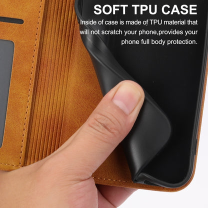 Brown leather folio phone case with soft TPU inner lining