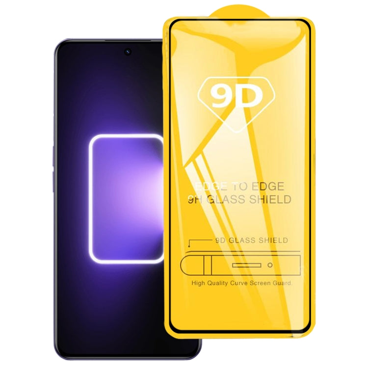 9D tempered glass screen protector film with full-screen coverage for a smartphone display