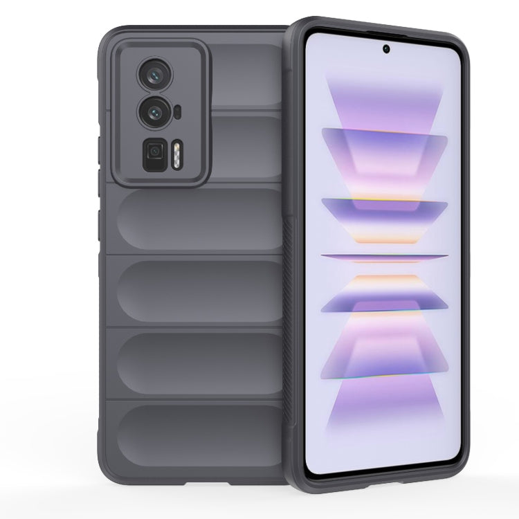 Dark gray TPU flannel phone case with camera openings and protective front cover