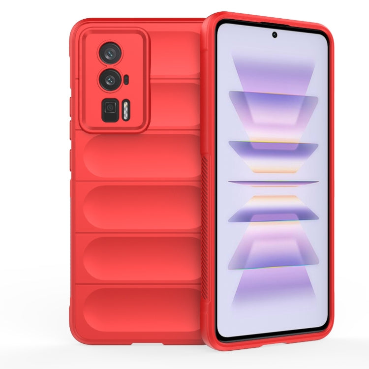 Red TPU flannel phone case with camera cutouts and protective front lip