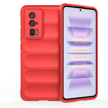 Red TPU flannel phone case with camera cutouts and protective front lip
