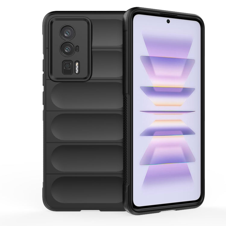 Black TPU flannel phone case with camera cutouts and raised edge for screen protection