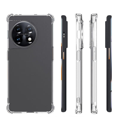 Transparent TPU phone case with side buttons and camera opening, shockproof fit