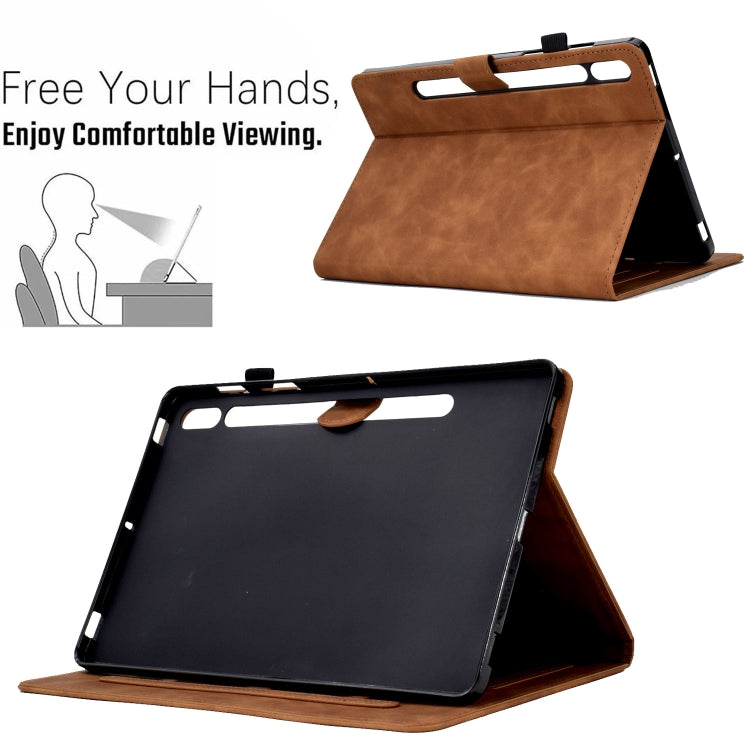 Brown leather tablet case with viewing stand and protective back cover