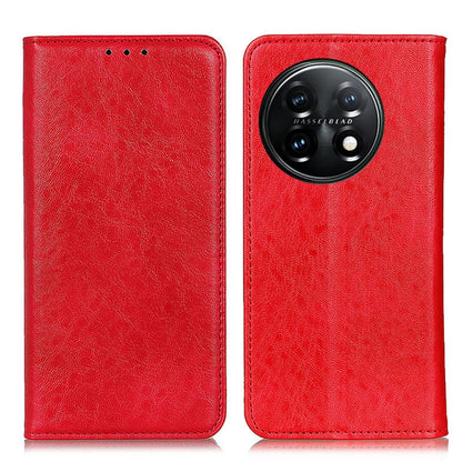 Red leather-texture folio phone case with top cutouts and rear camera opening